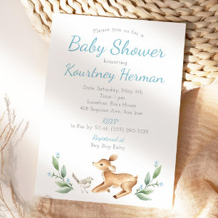 Invitación Baby Shower de Bird and Deer Woodland