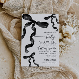Invitación Baby Shower de Black Coquette Bow