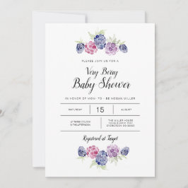 Invitación Baby Shower de Blackberry | Berries acuarelas