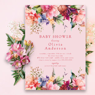 Invitación Baby Shower de blogs rosas