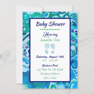 Invitación Baby Shower de Blue and Green Boy