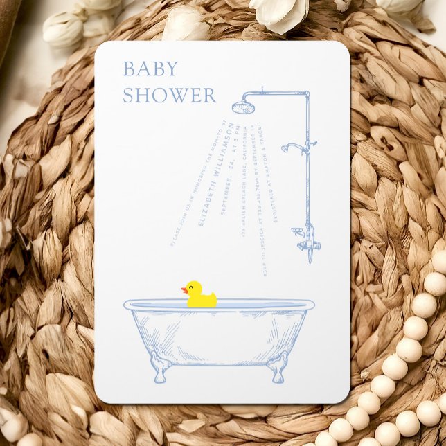 Invitación Baby Shower de Blue Bathtub Yellow Rubber Duck (Subido por el creador)