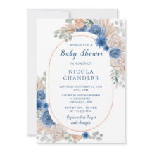 Baby Shower de Blue Boho Pampas Grass