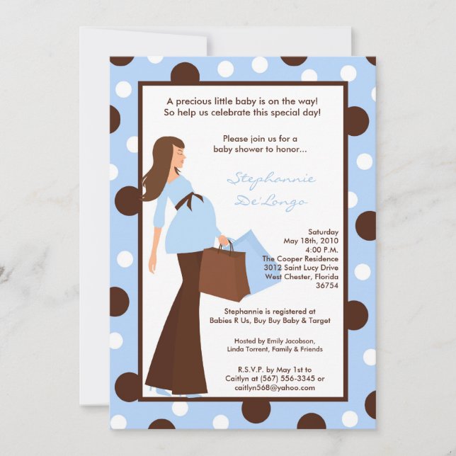 Invitación Baby Shower de Blue Boy Mod Mamá Modern (Anverso)