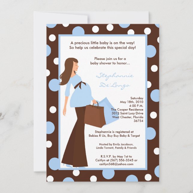 Invitación Baby Shower de Blue Boy Mod Mamá Modern (Anverso)
