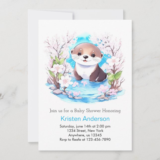 Invitación Baby Shower de Blue Boy, un flor salvaje completam (Anverso)