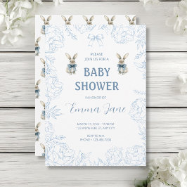 Invitación Baby Shower de Blue Bunny