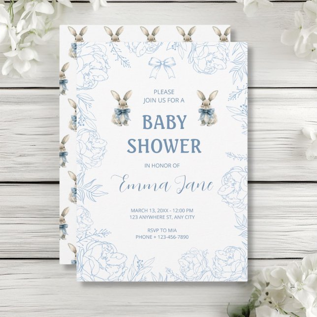 Invitación Baby Shower de Blue Bunny (Subido por el creador)