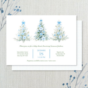 Invitación Baby Shower de Blue Christmas Trees Boy