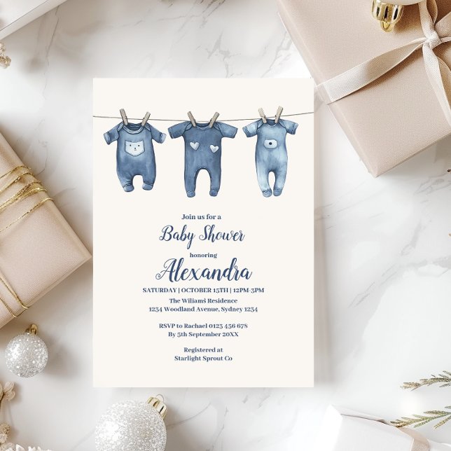 Invitación Baby Shower de Blue Clothesline (Subido por el creador)
