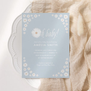 Invitación Baby Shower de Blue Daisy Floral Boho
