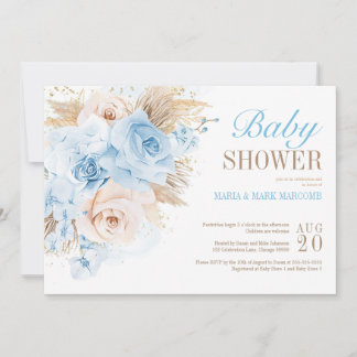 Invitación Baby Shower de Blue Pampas Grass Bohemi