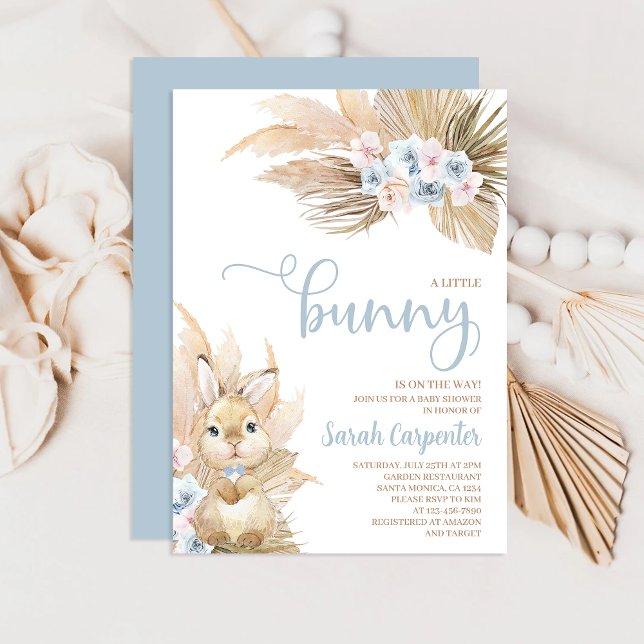 Invitación Baby Shower de Blue Pampas Grass Boy Bu (Subido por el creador)