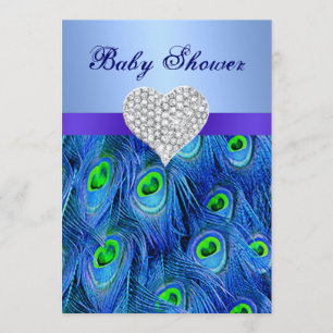 Invitación Baby Shower de Blue Peacock Diamond Hea