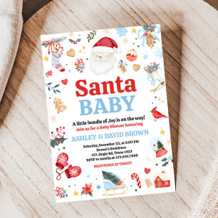 Invitación Baby Shower de Blue Santa Baby