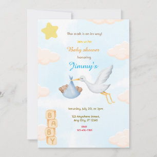 Invitación Baby Shower de Blue Stork