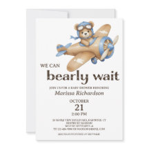 Invitación Baby Shower de Blue Teddy Bear Boy