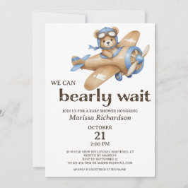 Invitación Baby Shower de Blue Teddy Bear Boy