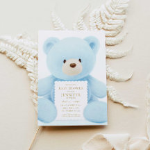 Invitación Baby Shower de Blue Teddy Bear Boy