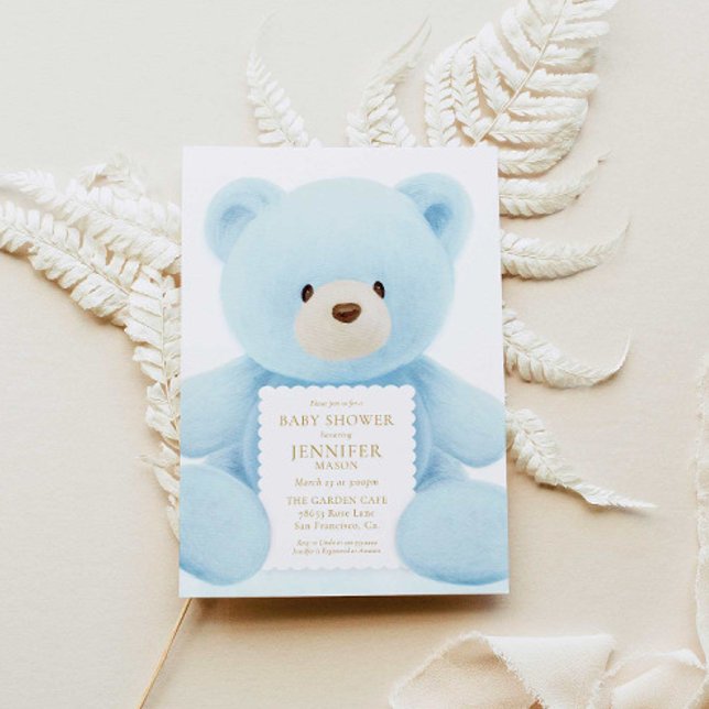 Invitación Baby Shower de Blue Teddy Bear Boy (Subido por el creador)