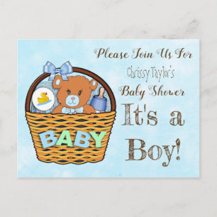 Invitación Baby Shower de Blue Teddy Bear Boy
