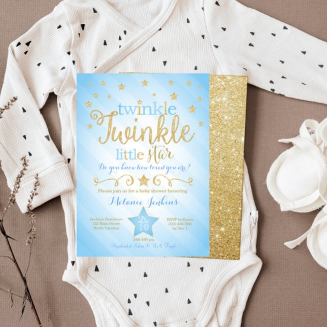 Invitación Baby Shower de Blue Twinkle Little Star (Subido por el creador)