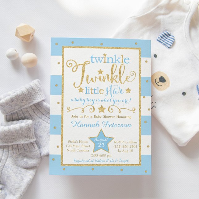Invitación Baby Shower de Blue Twinkle Little Star (Subido por el creador)