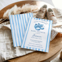 Invitación Baby Shower de Blue Watercolor Baby Boo