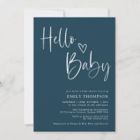 Baby Shower de Blue White Boy de la Marina minimal
