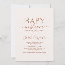 Invitación Baby Shower de Boho con color rosa páli