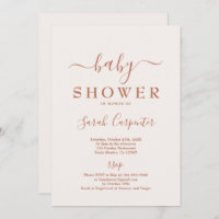 Invitación Baby Shower de Boho con color rosa páli