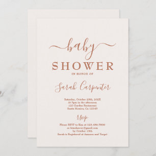 Invitación Baby Shower de Boho con color rosa páli