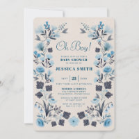 Baby Shower de Boho Folk Blue Boy moderno