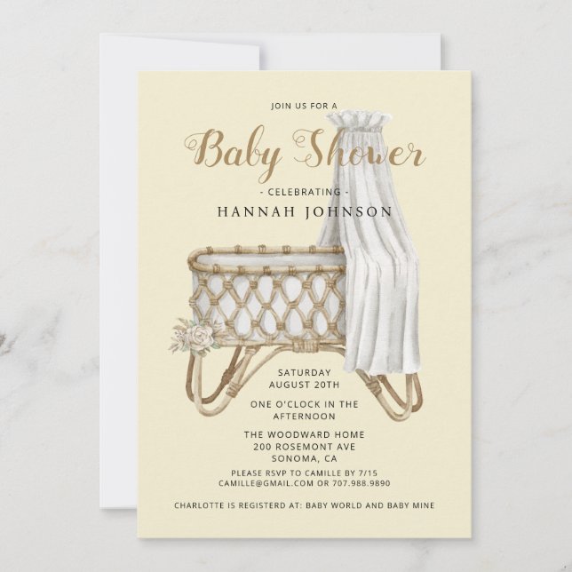 Invitación Baby Shower de Boho Gender Nursery (Anverso)