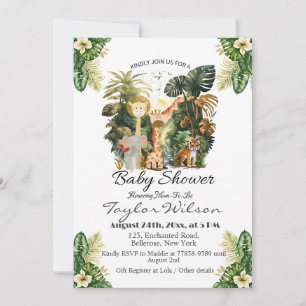 Invitación Baby Shower de Boho Jungle Animals