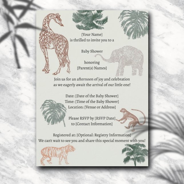 Invitación Baby Shower de Boho Jungle Safari (Subido por el creador)