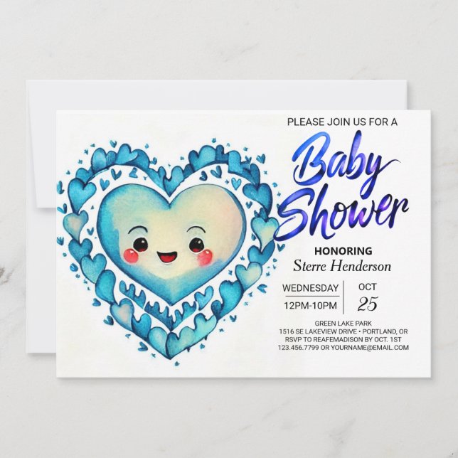 Invitación Baby Shower de Boho Moderno, dulce y dulce (Anverso)