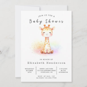 Invitación Baby Shower de Boho Printable Giraffe