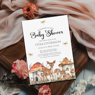 Invitación Baby Shower de Boho Woodland Forest Animals