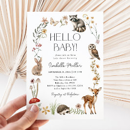 Invitación Baby Shower de Boho Woodland Forest Animals