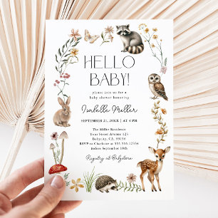 Invitación Baby Shower de Boho Woodland Forest Animals