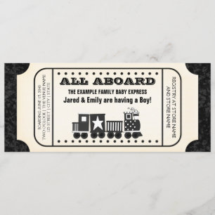 Invitación Baby Shower de Boleto de Tren Antiguo