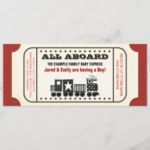 Invitación Baby Shower de Boleto de Tren Antiguo