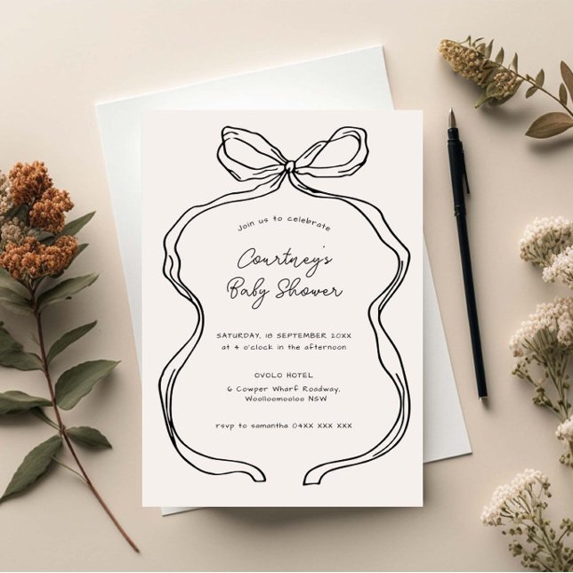 Invitación Baby Shower de borde de cinta de mano dibujado de  (Subido por el creador)