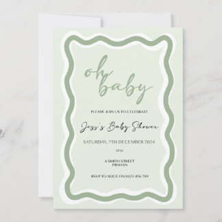 Invitación Baby Shower de borde ondulado