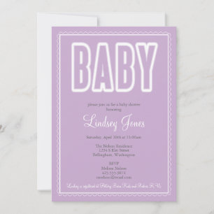 Invitación Baby Shower de borde ondulado