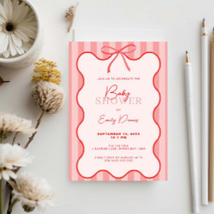 Invitación Baby Shower de borde retro caprichoso