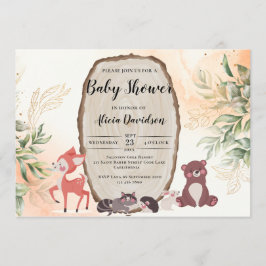 Invitación Baby Shower de bosque acuático