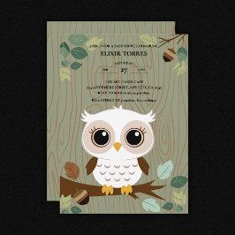 Invitación Baby Shower de Bosque de Bosque de Lechuza Rusa