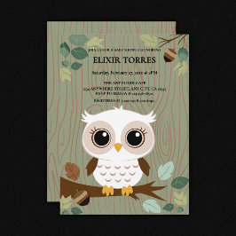 Invitación Baby Shower de Bosque de Bosque de Lechuza Rusa